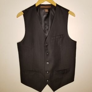 Perry Ellis Black Men's Polyester Blend Vest